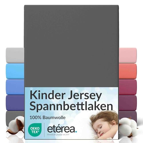 etérea Jersey Spannbettlaken 80x160cm - 80x180cm Anthrazit bis 25cm Höhe