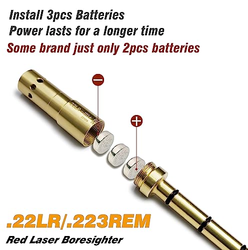 Boolit Eye .22Lr/223Rem Special Laser Boresighter End Barrel Laser Bore Sight Accurately And Easy To Fit Revolvers Pistols Rifle And Air Guns(.22Lr/223Rem) #TOP3
