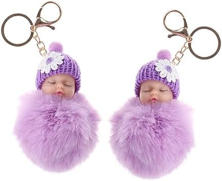 Amazon.co.jp: [PACKOVE] 2 キー チェーン キーホルダー ポンポン