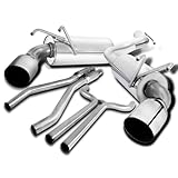 Spec-D Tuning Stainless Steel Dual Catback Exhaust System Muffler Tip Compatible with 2010-2015 Chevy Camaro 3.6L V6