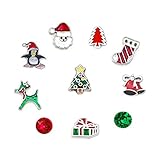 DemiJewelry Christmas Tree Reindeer Santa Clause Floating Charms Set for Glass Living Locket
