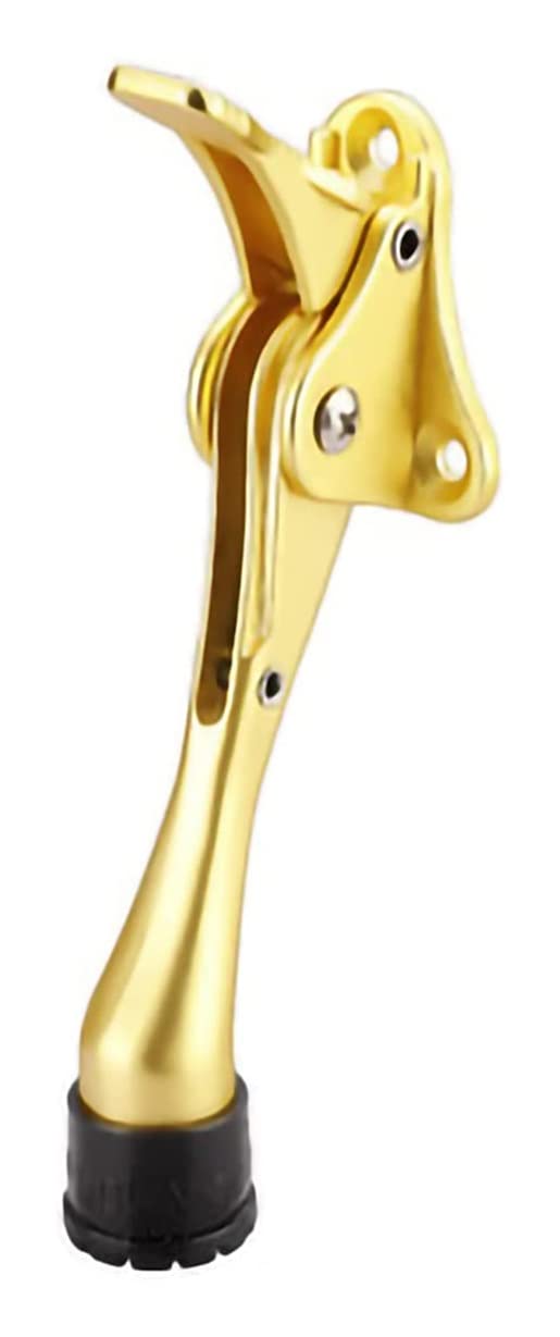 Zhanggl B Door Stop Stopper Holder Single Foot Kickstand,Heavy Duty Spring Lever Rubber Tip Kickdown,Screw Mounted