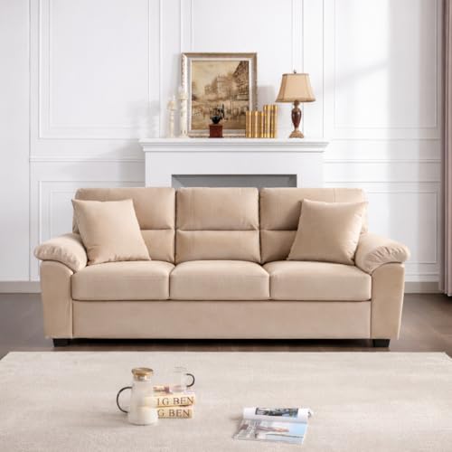 Image of Anderson Sofa Set for Living Room | Sectional Sofas | Premium Leather Sofa for Home Office | Leather Sofa Set | Leatherette Sofa (Beige Fabric, 3 Seater)