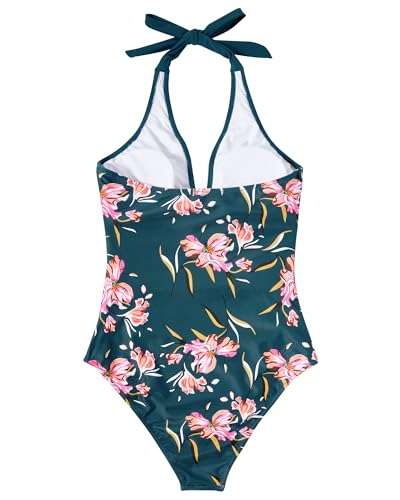 Image of SUUKSESS Women Sexy Tummy Control One Piece Swimsuits Halter Push Up Bathing Suits