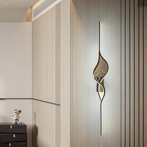 Aplique de pared largo negro de 80cm con luz blanca lineal