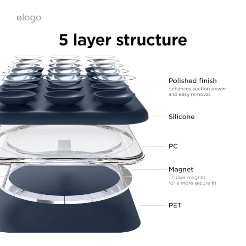 Image of elago Magnetic Suction Cup Phone Mount for iPhone, Compatible with MagSafe