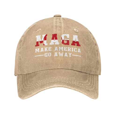 Owbnaa Make America Go Away Cap for Women's Greenland Anti MAGA Hats for Women Natural