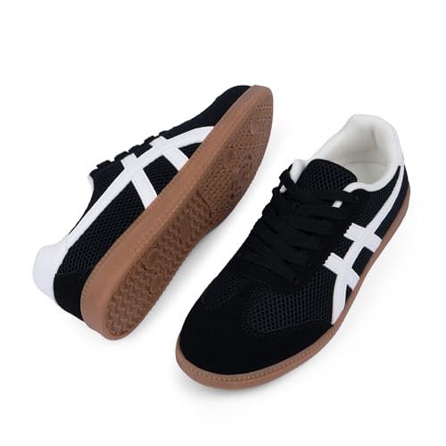 Image of Tigeridea Casual Sneakers for Women Lightweight Lace Up Tennis Shoes | Non-slip Lace Up Fashion Sneaker, Round Toe Retro Walking Shoes, 2026 Trendy Comfortable Trainers