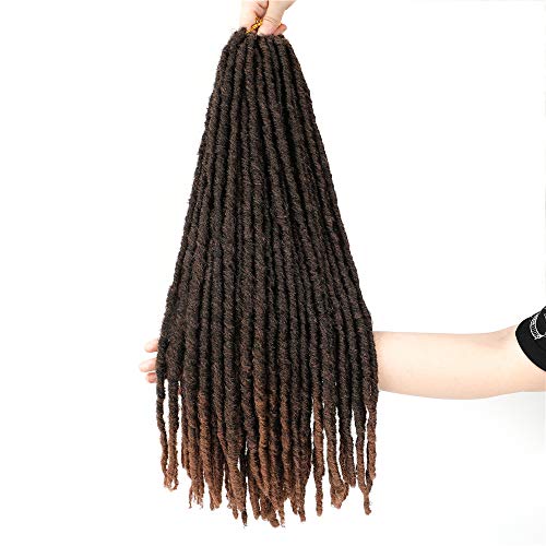 SOKU Goddess Faux Locs Crochet Hair 6 Packs/lot Dreadlocks Crochet Braids Soft Faux Locs Braiding Hair Extensions 18 inch Synthetic Dreadlocks (22 inch, MT1B/30)