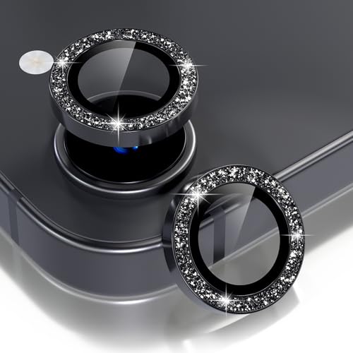 Choiche for iPhone 17e / 16e Camera Lens Protector Bling, Glitter-Black