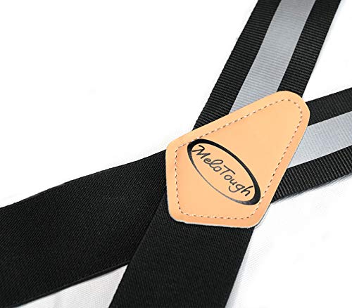 Image of MELOTOUGH Men's Suspender 2 inch Wide Partial Elastic Strap for Jeans Pants | Men's Work Suspenders, Heavy Duty Clips, Partial Elastic Stretch, Supports Work Pants & Jeans, Ideal for Tradespeople