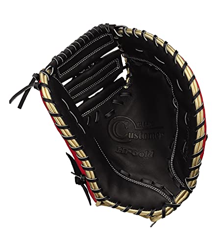 ハイゴールド ソフトボール・軟式 一塁手用ミット BSG-665F 右投 LH ブラック×レッドオレンジ L 2枚目