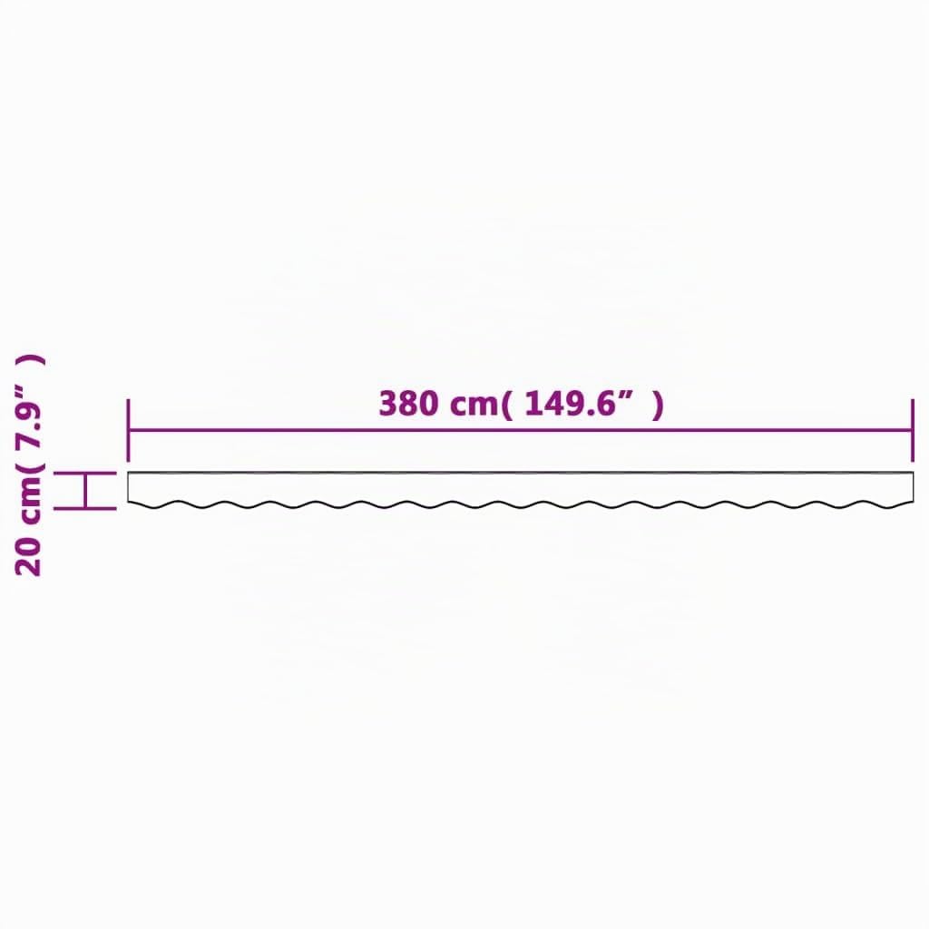 vidaXL Tissu de remplacement de cantonnière d’auvent rayure crème 4 m, dessus de store de remplacement, parasol de patio,, auvent de jardin