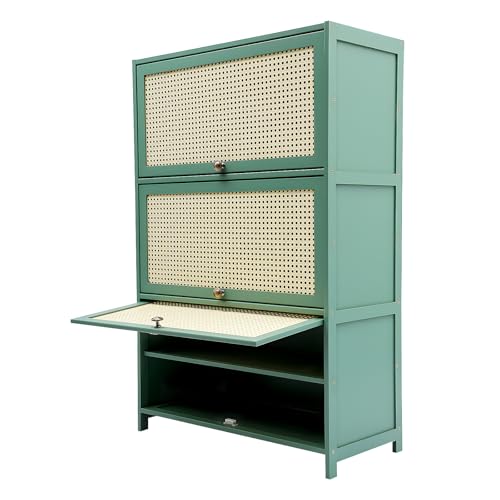 BANEBONE Bamboo Shoe Storage Cabinet with 7 Tiers, 30-Pair Capacity