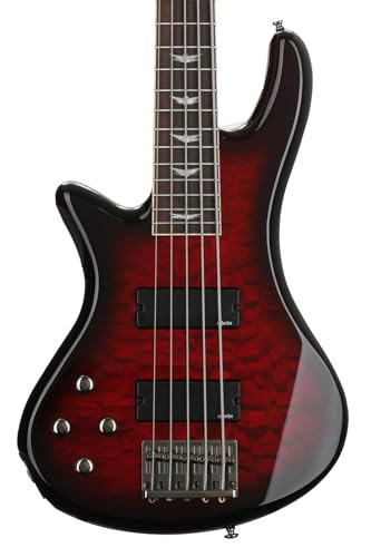 Schecter Stiletto Extreme 5 Left-handed Bass Guitar - Black Cherry