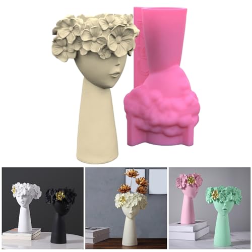 Moule en silicone pour pot de fleurs ciment plâtre et vase DIY - 3