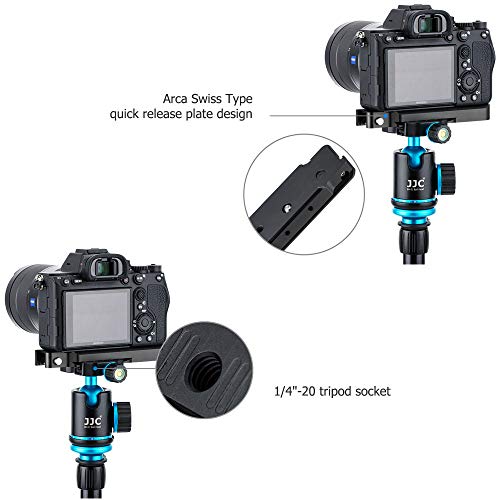 Image of JJC GP-X1EM Grip Extension Metal Bracket for Sony A7V A7IV A7III A7RV A7RIV | for A7 V IV III II A7R5 A7R III II A7SIII A9 II A1, Arca Swiss Quick Release Base with 1 /4 inch-20 Tripod Hole & Cold Shoe Mount