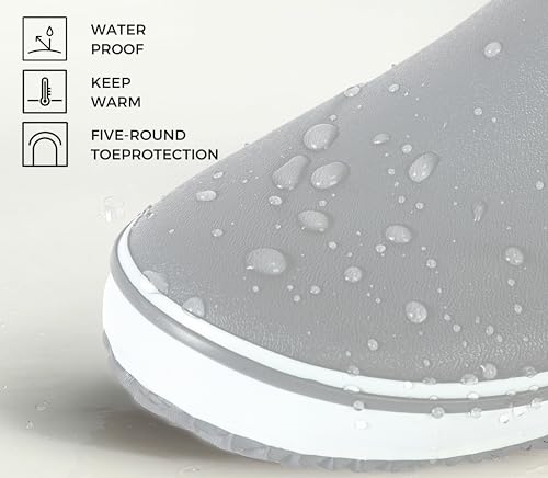 Image of Ubon Deck Boots for Men Waterproof Rubber Ankle Rain Boots for Fishing | Pull-On Shoes with Anti-Slip Traction, Breathable Lining, Removable Insole, Suited To Boats, Docks, Gardening, Camping
