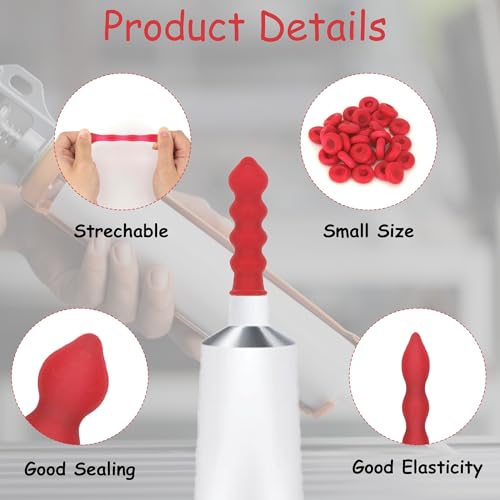 Image of Caulk Caps, 20 Pcs Red Caulk Saving Cap, Caulking Saver Cover, Finishing Tool Tube Sealer Caps, Open Caulking Tips for Sealing and Preserving, Universal Fit Silicone Saver with Storage Box