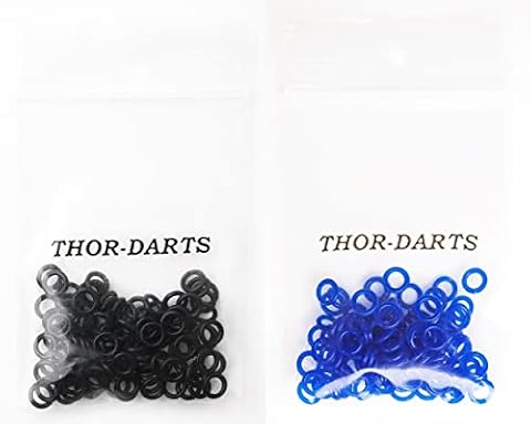 THOR-DARTS 100 wysokiej jakości gumowe pierścienie, czarne gumowe, do wszystkich gwintów 2BA (100)