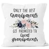 Only the best grandparents get promoted to great grandparents gifts throw pillow cover 18×18 great grandparents baby pregnancy announcement birthday pillow case pillowcase  urban country home decor