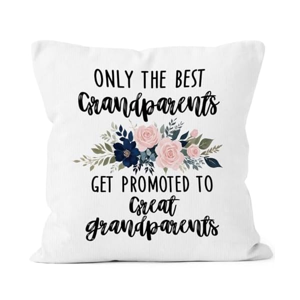 Only the best grandparents get promoted to great grandparents gifts throw pillow cover 18×18 great grandparents baby pregnancy announcement birthday pillow case pillowcase  urban country home decor