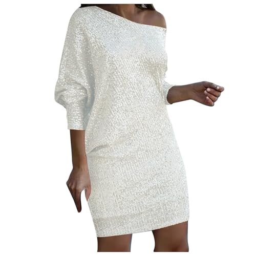 Robe de soirée col en V paillettes idéale pour un mariage estival en plein air