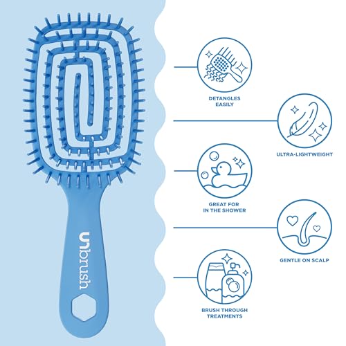 Image of FHI Heat UNbrush Flex Detangling Brush - Ultra-Flexible, Pain-Free Hair Brush Detangler with DuoFlex Anti-Static Bristles for Removing Tangles, Massaging Scalp & Faster Styling