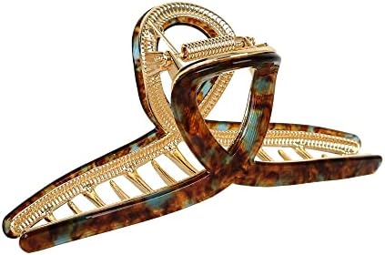 Big Hair Claw Clips Butterfly Barrettes Claw Clips for Women Acetate Claw Clips Metal Hair Clip for Girls Large Hair Accessories for Long Thick Hair (Brown Green)