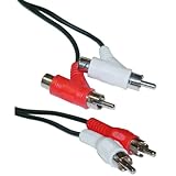 PcConnectTM RCA audio piggyback cable, 2 Male to Male + female piggy back, 12 feet cable