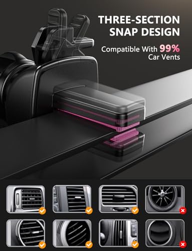 Image of Wireless Car Charger, JOYMASS 15W Fast Charging Auto Clamping Car Charger Cell Phone Holder Mount Vent for iPhone 15 14 13 12 Mini Pro Max, Samsung Galaxy S24 Ultra S23 S22 S21+ Note 20, etc - Pink