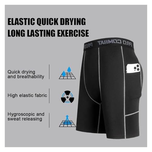 Shorts de compresión para hombre con bolsillo miniatura 4