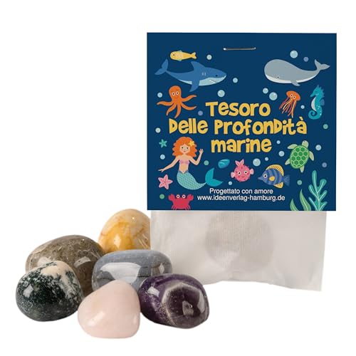 10x "Sirene" pietre portafortuna / "Tesoro delle profondità marine" - pietre magiche portafortuna come regalo di compleanno per bambini - portafortuna bambini - sirene portafortuna per bambini