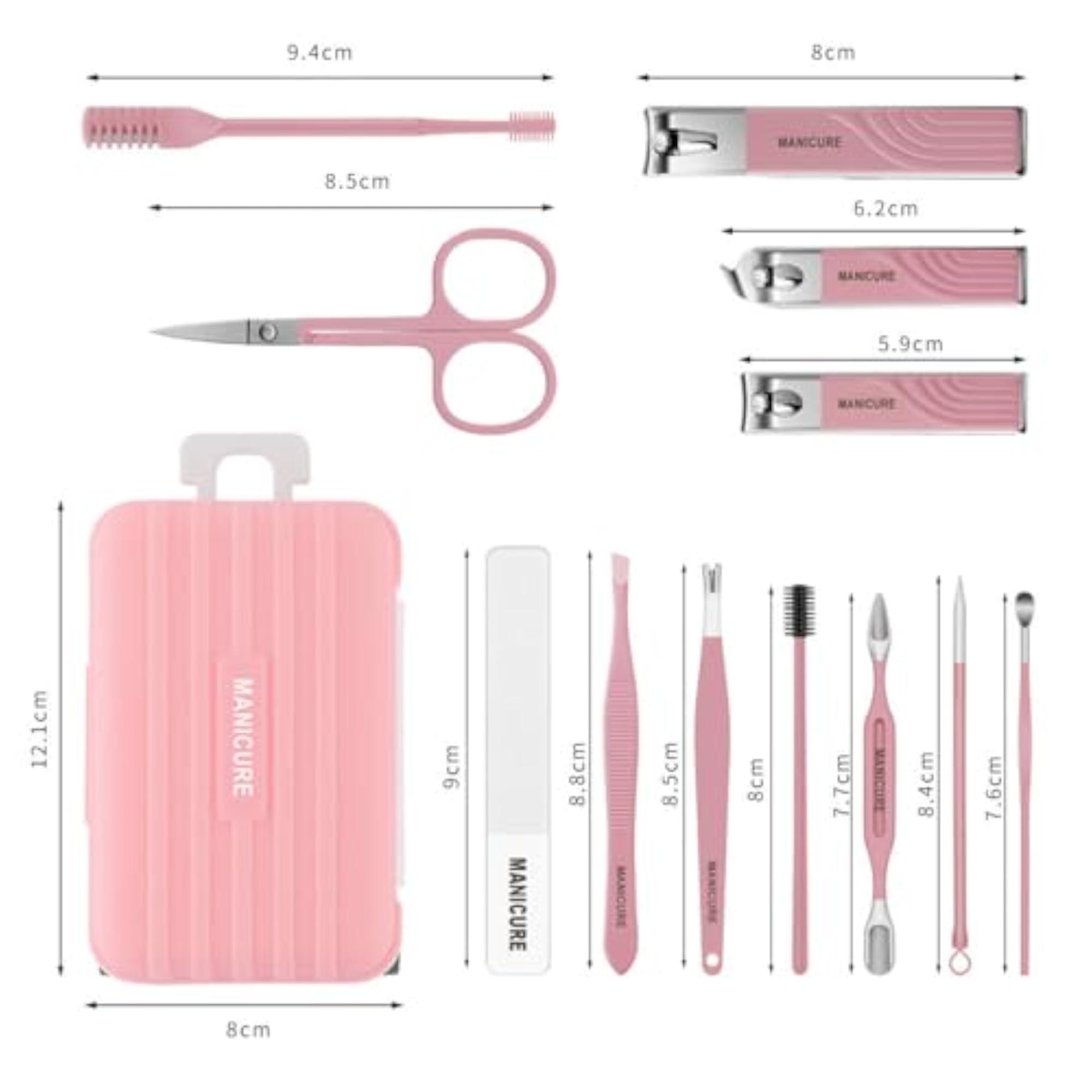 Portable Manicure Set, Stainless Steel Nail Clipper Grooming Kit