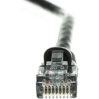 CableWholesale Cat6 Ethernet Cable, 24AWG, RJ45 Gold Plate Connector, 4 Pair Stranded Copper, Snagless Boot Unshielded Twisted Pair (UTP) Internet Network Patch Cable, 1 Foot, Black