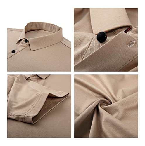 Polo d'été homme noir en coton manches courtes coupe classique L - 4