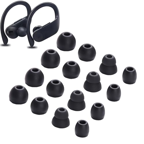 Replacement Silicone Eartips Earbuds Buds Set for Powerbeats Pro Wireless Earphone Headphones,8 Pairs (Blcak)