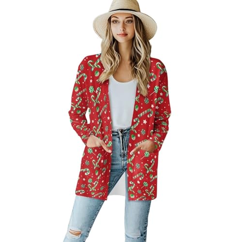 Image of Biyejit Women's Long Sleeve Open Front Cardigan Casual Loose Lightweight Cardigans with Pockets Drape Cardigan