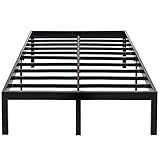 OmiNight King Size Bed Frame 18 inch Tall 3500lbs Heavy Duty Steel Slat Support Metal Platform No Box Spring Needed,Sturdy, Noise Free & Non-Slip-Black