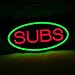 LED Subs Neon Sign, 16"x8", Business Signboard for Sub Shop, Sandwich Deli, Takeout Restaurant, Fast Food Counter, Black Acrylic Backboard, Easy Installation, Wall Window Decor for Storefront