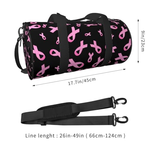 Large Duffle Bag for Travel - Breast Cancer Awareness Gym Bag for Women Men, Foldable Travel Bags for Women Men with Zippered Multiple Pockets2