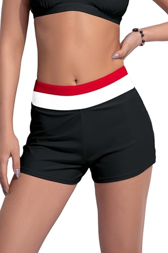 Image of Beautikini Period Swimwear Menstrual Leakproof Swim Shorts Quick Dry 3 inch High Waist Bathing Suit Bottoms for Teen Girls Women