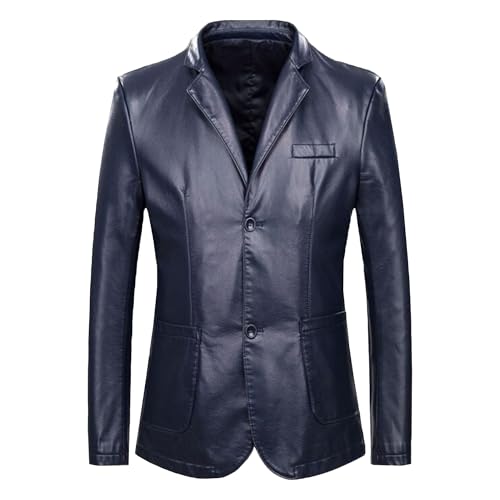 Blazer homme bleu 2 boutons en polyuréthane à la finition premium soignée