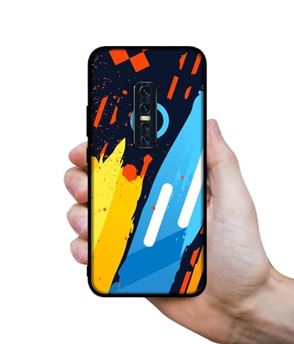 Image of Abstract Stripes Geometric Figures Design Premium 2D Printed Metal Back Case Cover for Vivo V17 Pro 4G