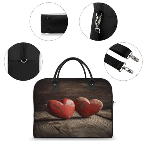 Bolso para portátil con patrón de corazón y correa ajustable miniatura 6