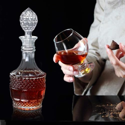 Image of European Style Glass Decanter Storage Container for Liquor, Whisky, Vodka, Scotch, Wine, Rum, Brandy, Champagne, Tequila, Juice (VINTAGE800)