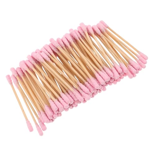 Housoutil Bastoncillos Desmaquillantes de Algodón Rosas 1000 Piezas Doble Punta Espiral de 76 CM Mango de Madera para Limpieza de Oídos y Aplicación de Maquillaje Profesional
