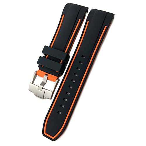 Bracelet silicone montre 23mm orange anti irritation pour boîtier T035