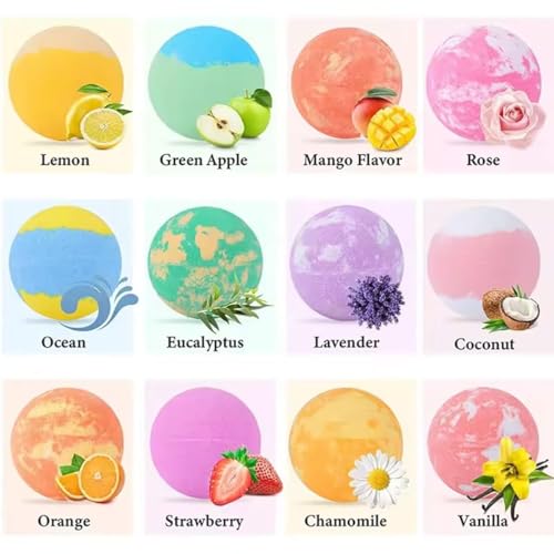Image of Seychelles Kids Multi color Bubble Bath Bombs, Safe Kids 1+, (100 gm Each), Pack of 12 Bath Bombs, SLS Free, Coconut Based Product (Free From Heavy Metal Residues)