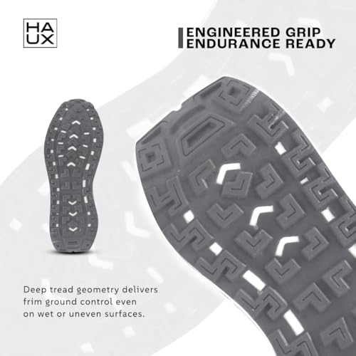 Image of HAUX Men's Slip-On Running Shoes | Lightweight Sports Sneakers with Memory Foam Cushioning | Walking, Gym, Jogging, Training | Ultra Comfort & Style